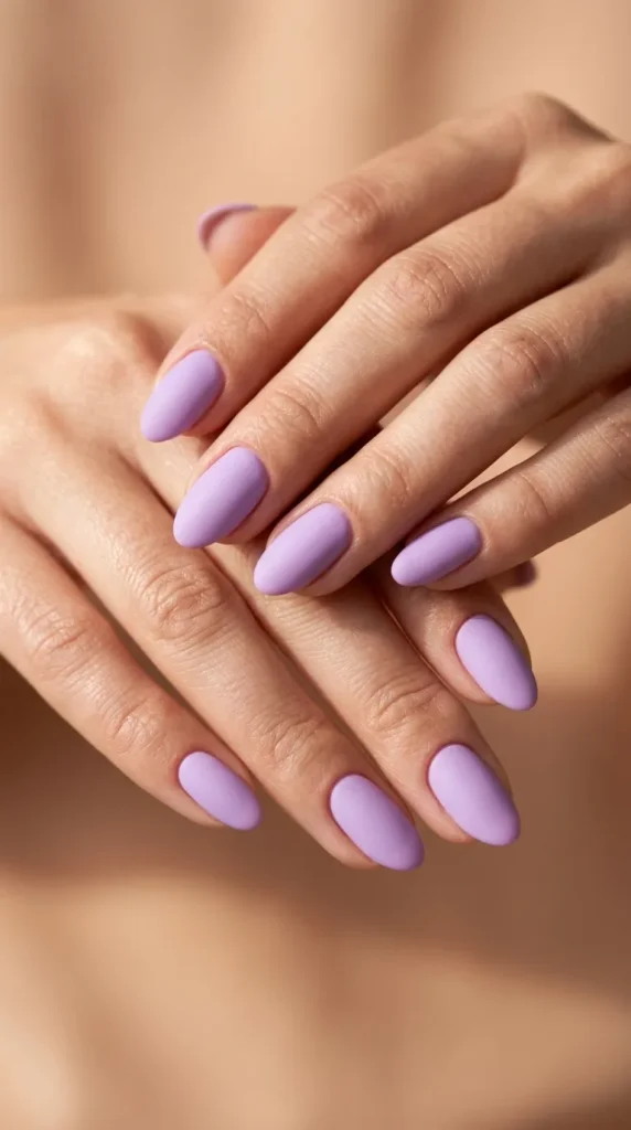 Soft Lilac Matte Nails