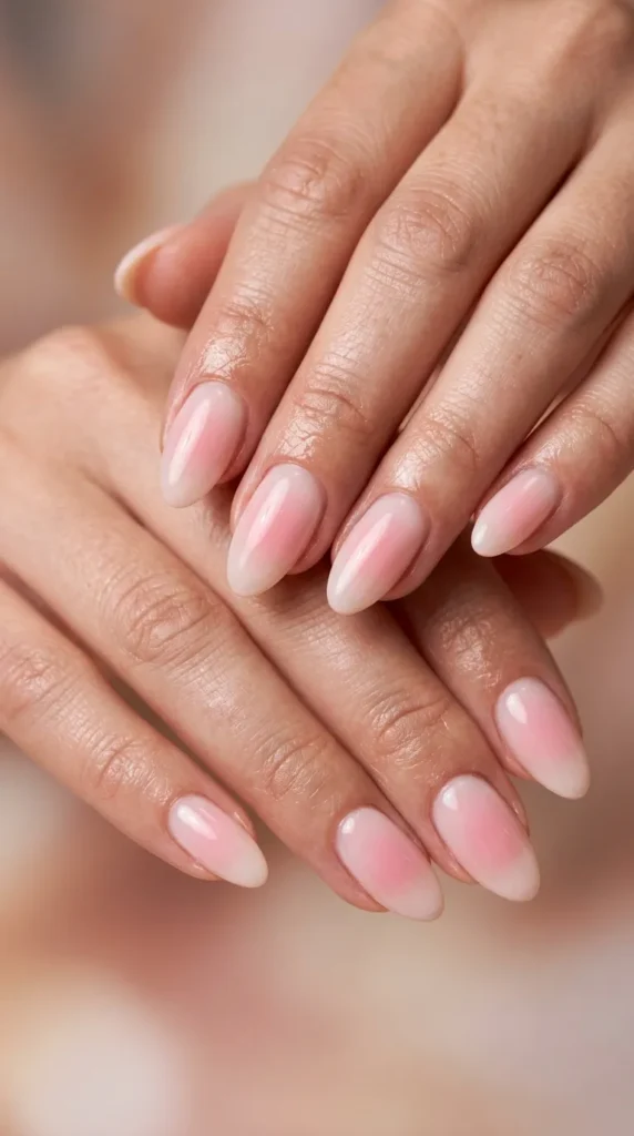 Soft Pink Blush Aura Nails