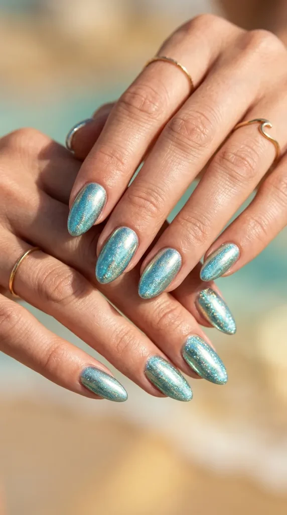 Sunlight reflection chrome nails
