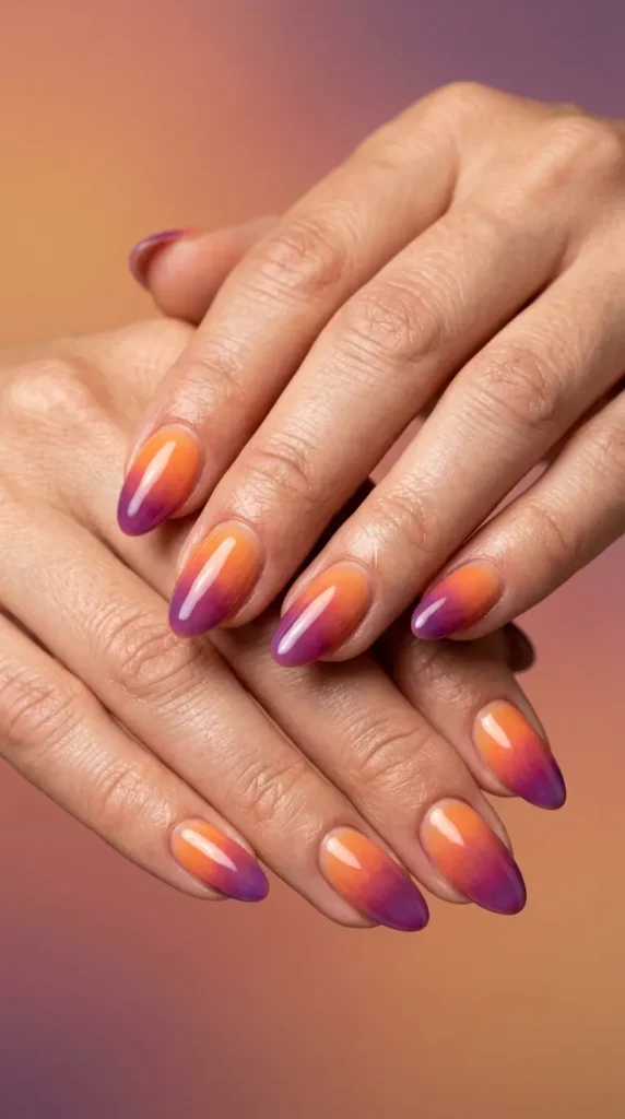 Sunset Aura Nails