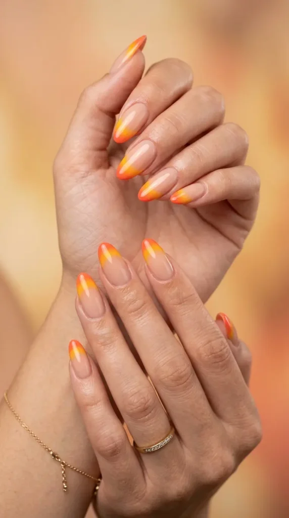 Sunset gradient French tips