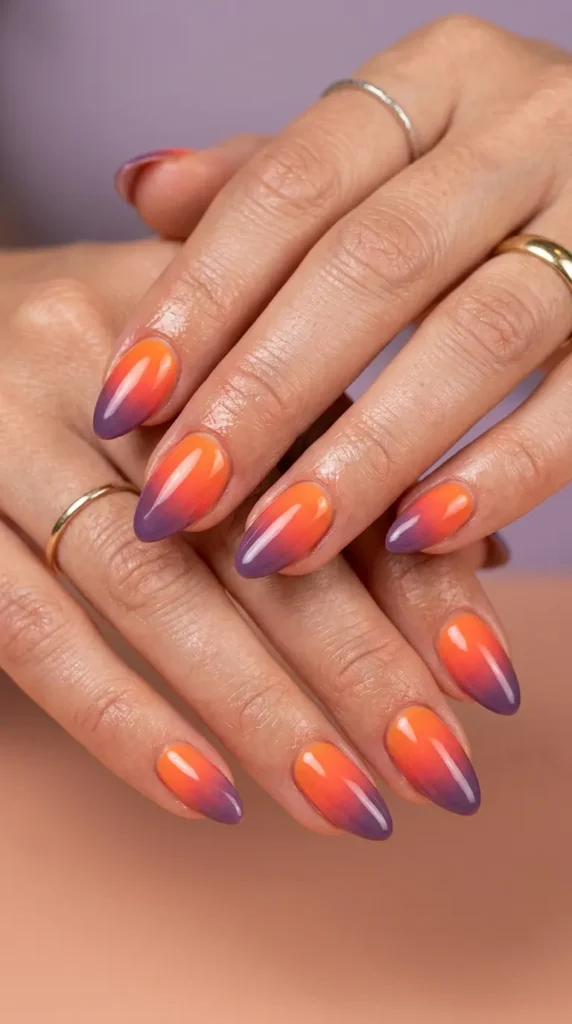 Sunset Ombre Gel Nails