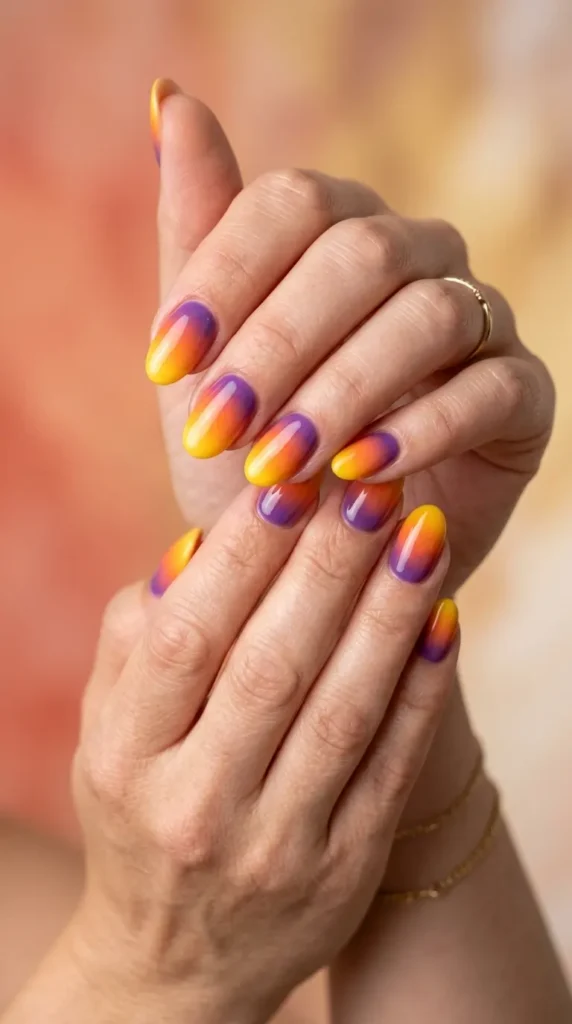 Tropical Sunset Nails