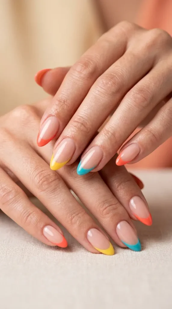 Vacation French Tip Gel Nails