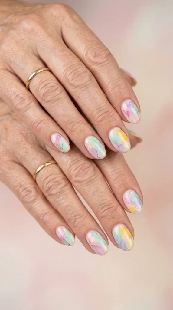 Watercolor Summer Gel Nails