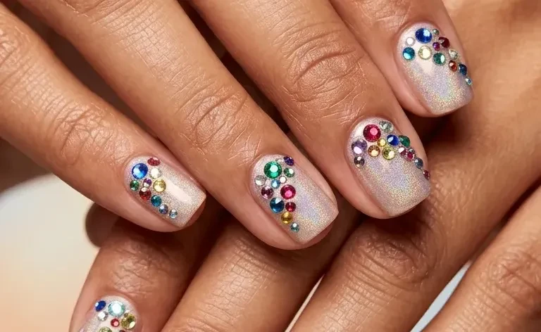 Short Summer Rainbow Nail Designs