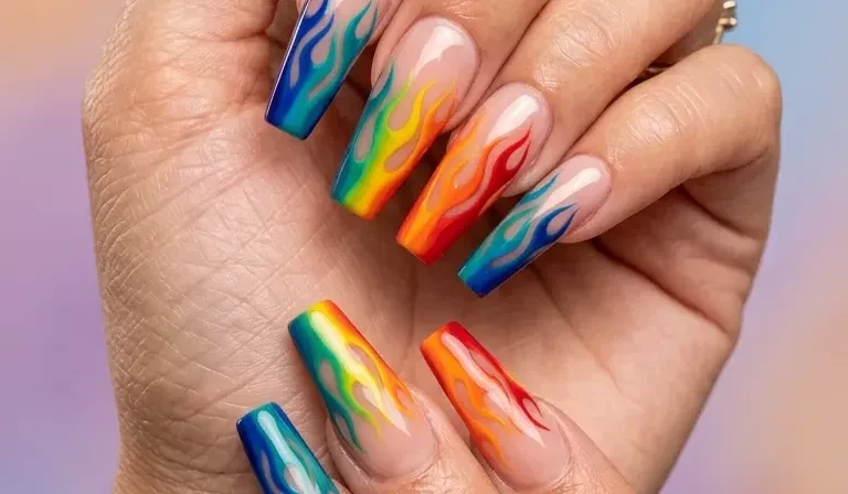 Summer Rainbow Nail Designs