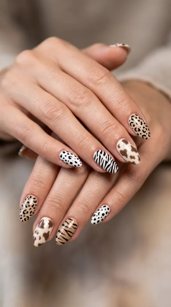 Animal Print Mix & Match Nails