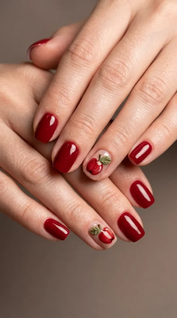Apple Accent Nails