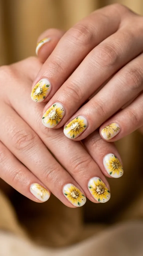 August Harvest Sunflower Nails