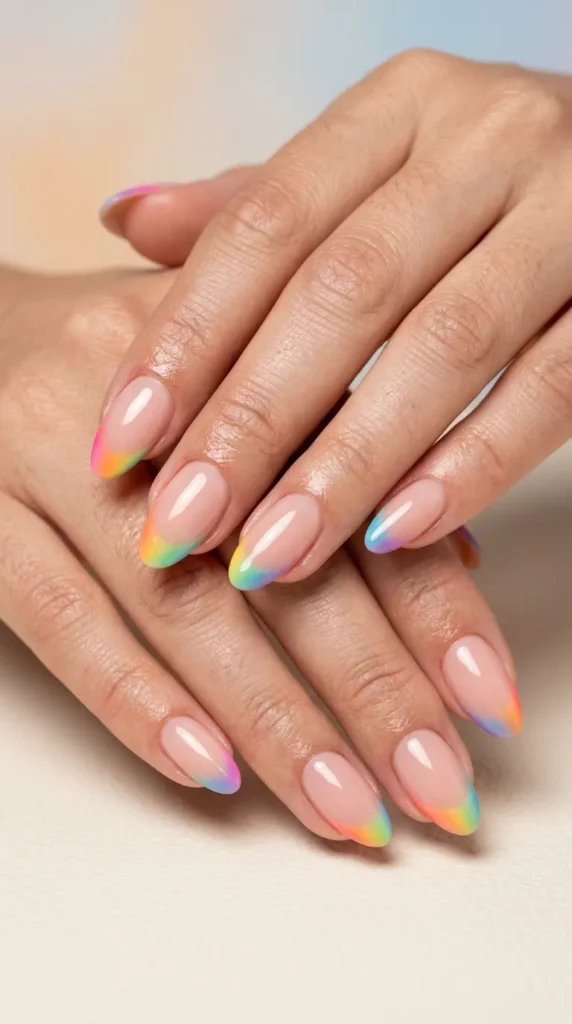 Aura Rainbow French Tips