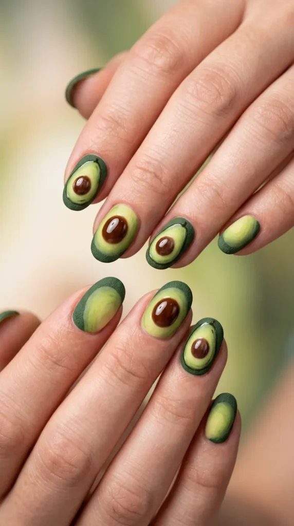 avocadoinspired nail art