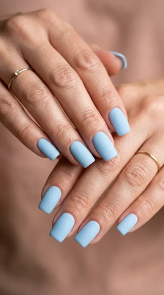 Baby Blue Square Nails