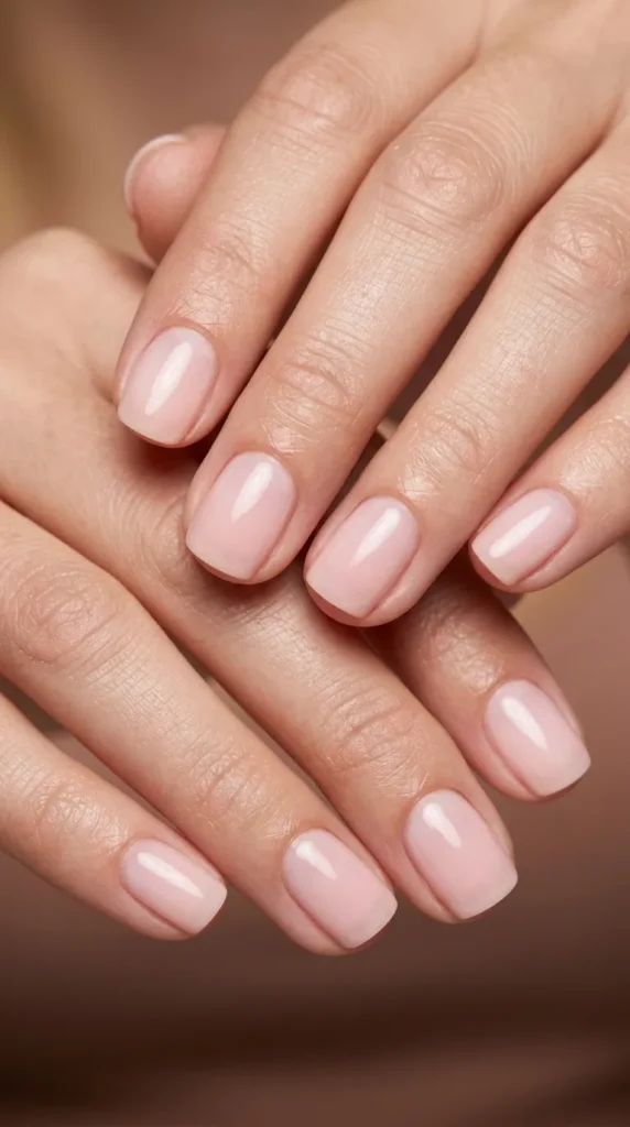 barely-there pink gel nails