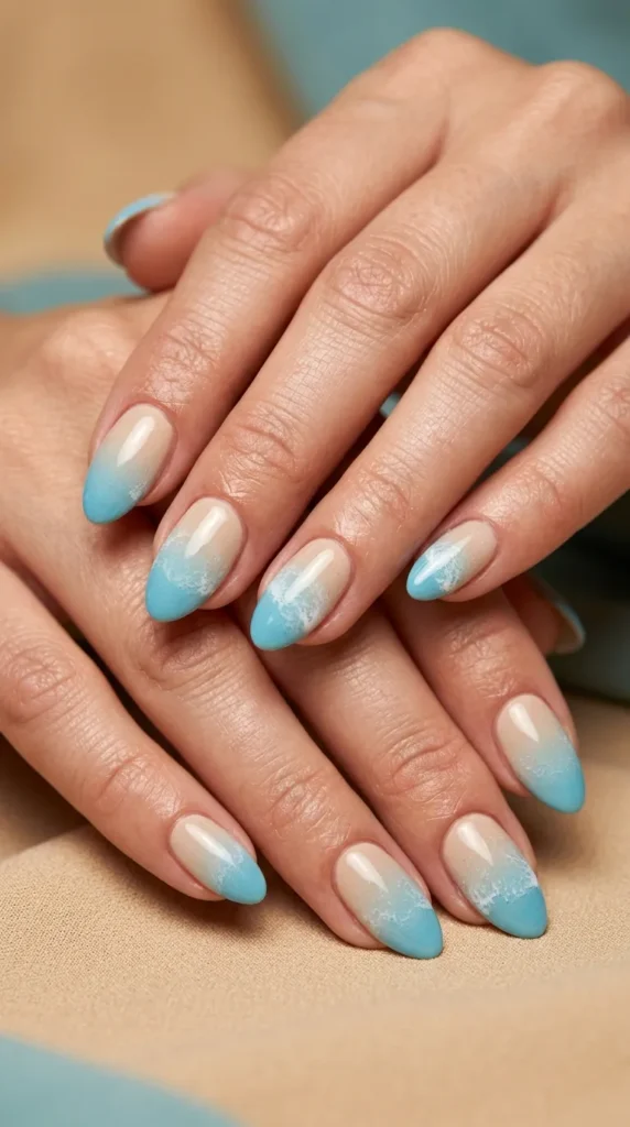 Beach sand beige to ocean blue blend