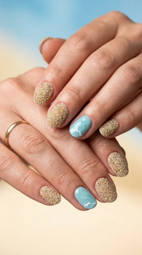 Beach Sand Texture Nails