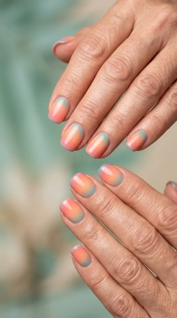 Beach Vacation Airbrush Nails