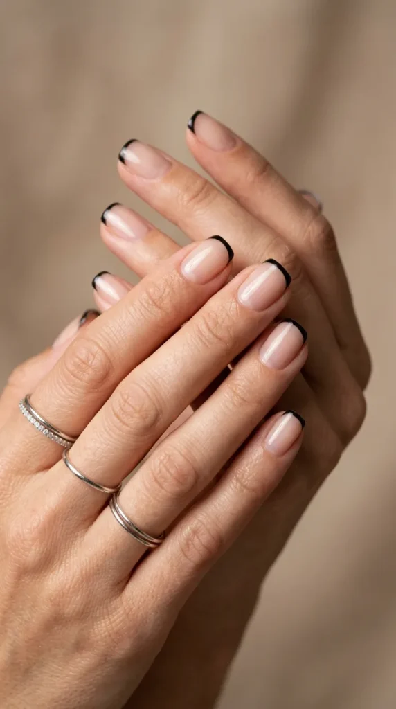 Black Micro French Tips