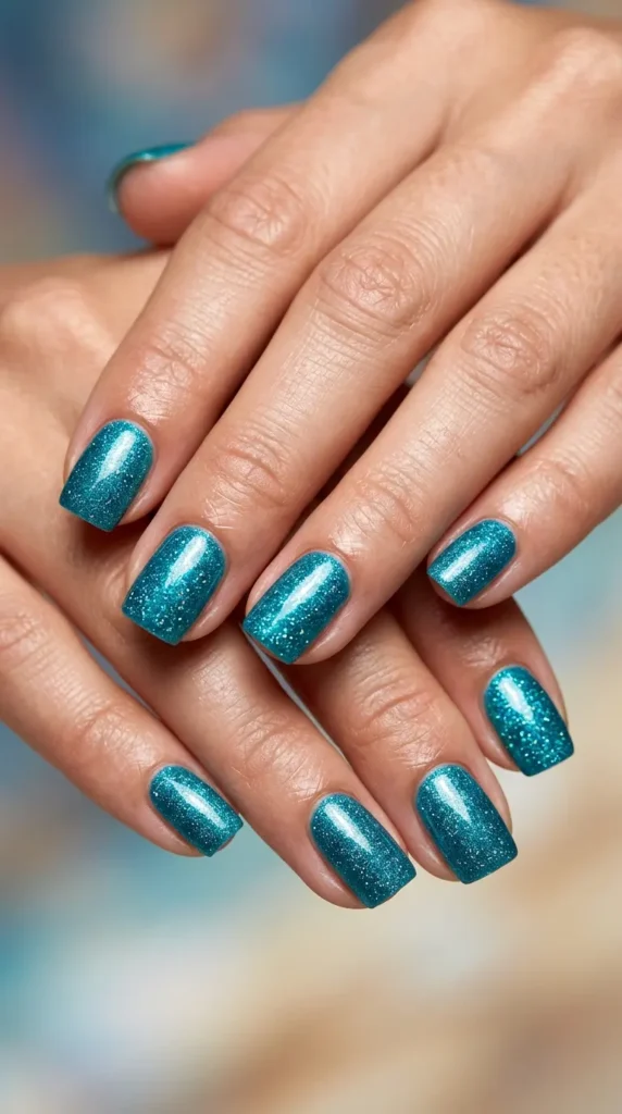 Blue Lagoon Square Nails