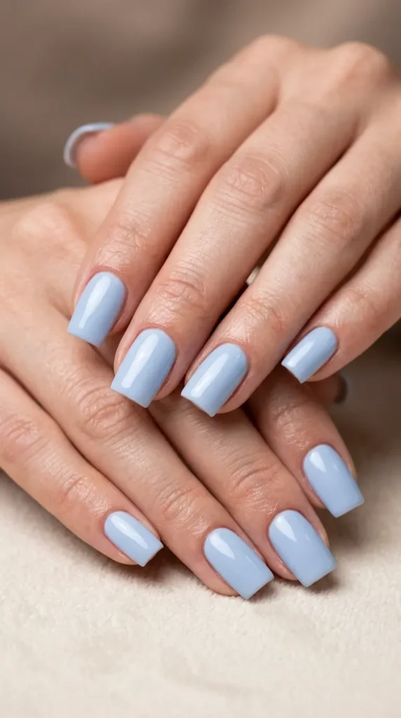 Blueberry Milk Square Nails