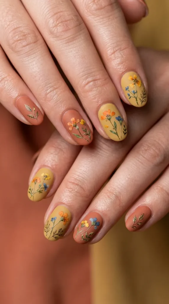 Boho Wildflower Pressed Nail Set