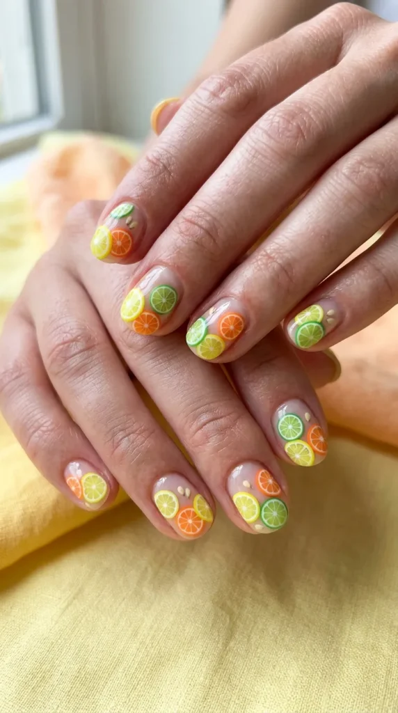 Bright Citrus Mix Nails
