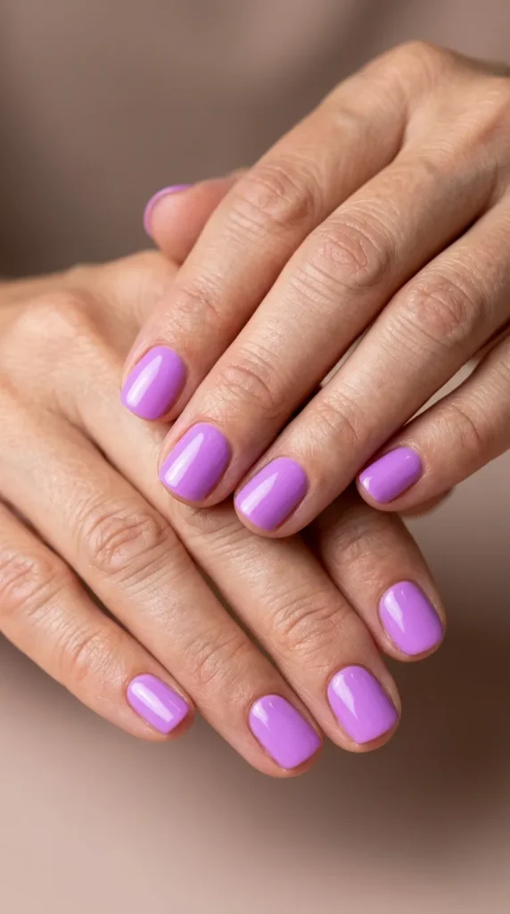 Bright Lavender Short Nails