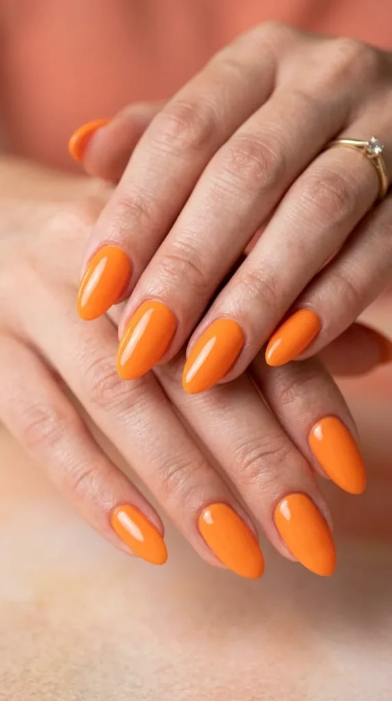 Bright Tangerine Nails