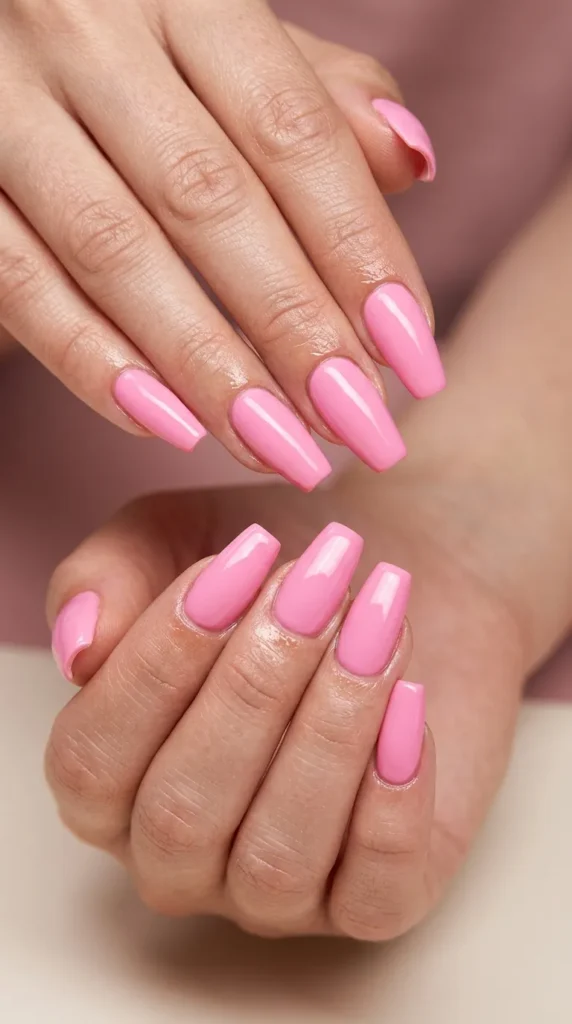 Bubblegum Pink Coffin Nails