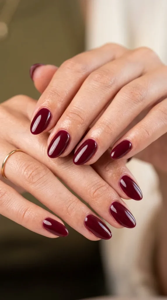 Burgundy Preppy Nails