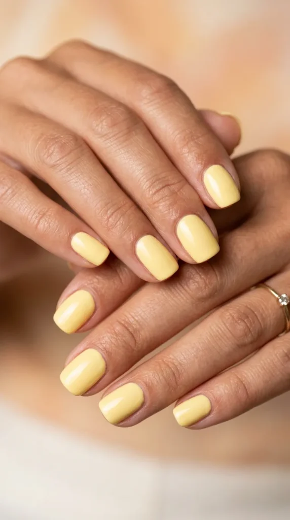 Butter Yellow Short Nails