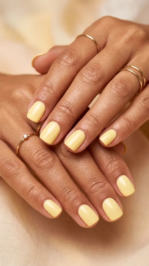 Butter Yellow Short Summer Nails