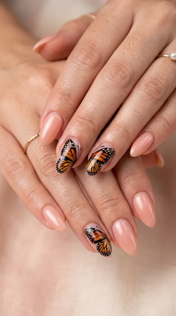Butterfly Accent Nails