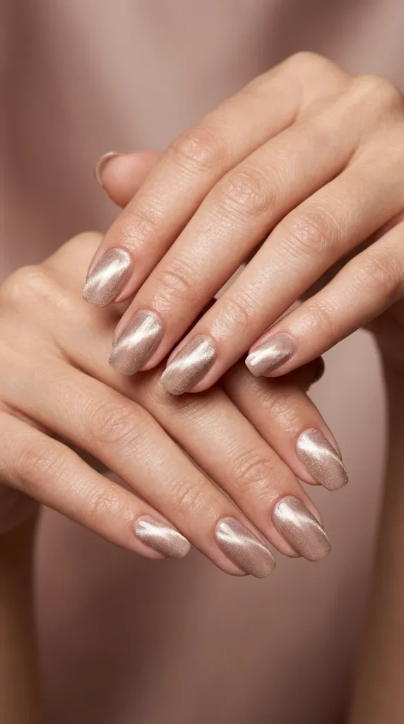 Cat Eye Nude Nails