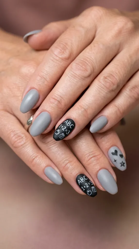 Chalkboard Accent Nails