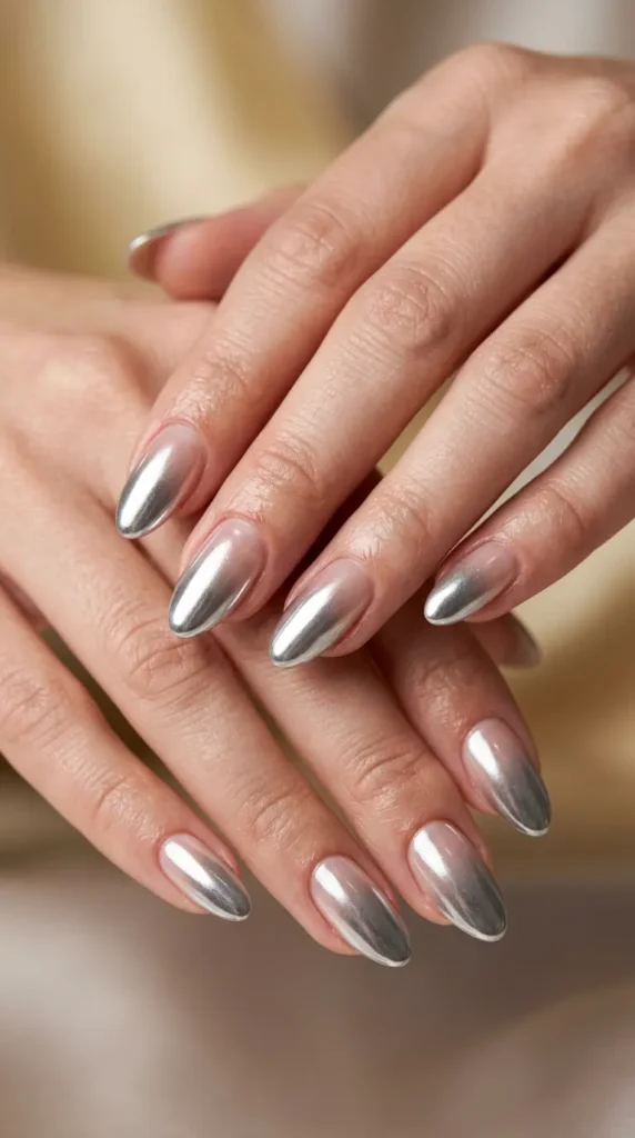Chrome French Fade Nails