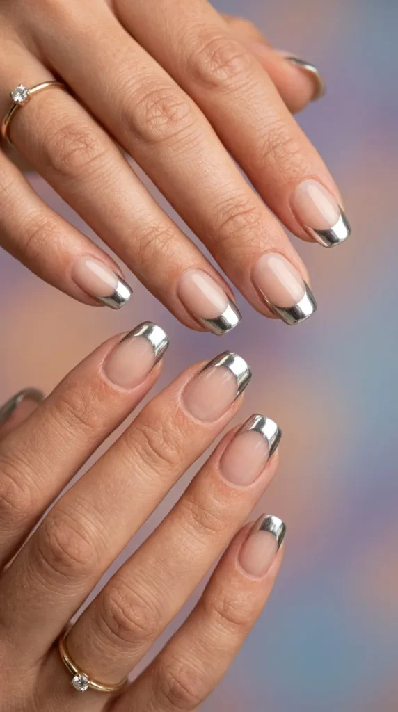 Chrome French nails
