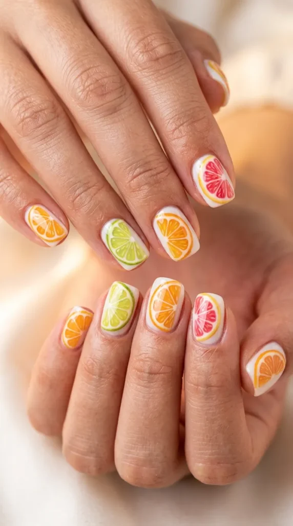 Citrus Slice Nail Design