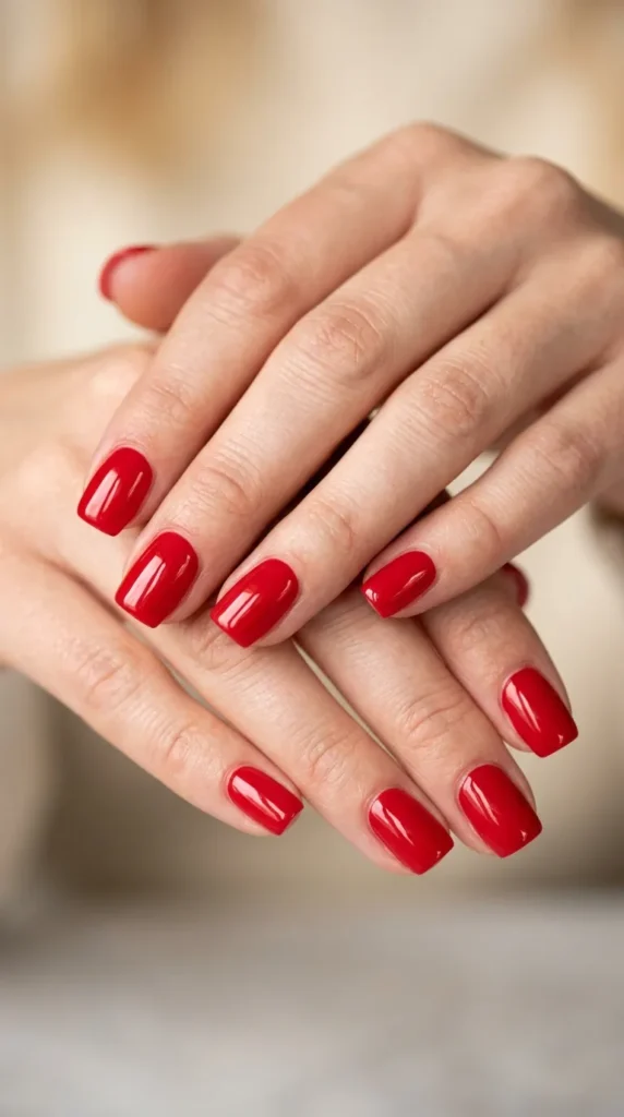 Classic Apple Red Nails
