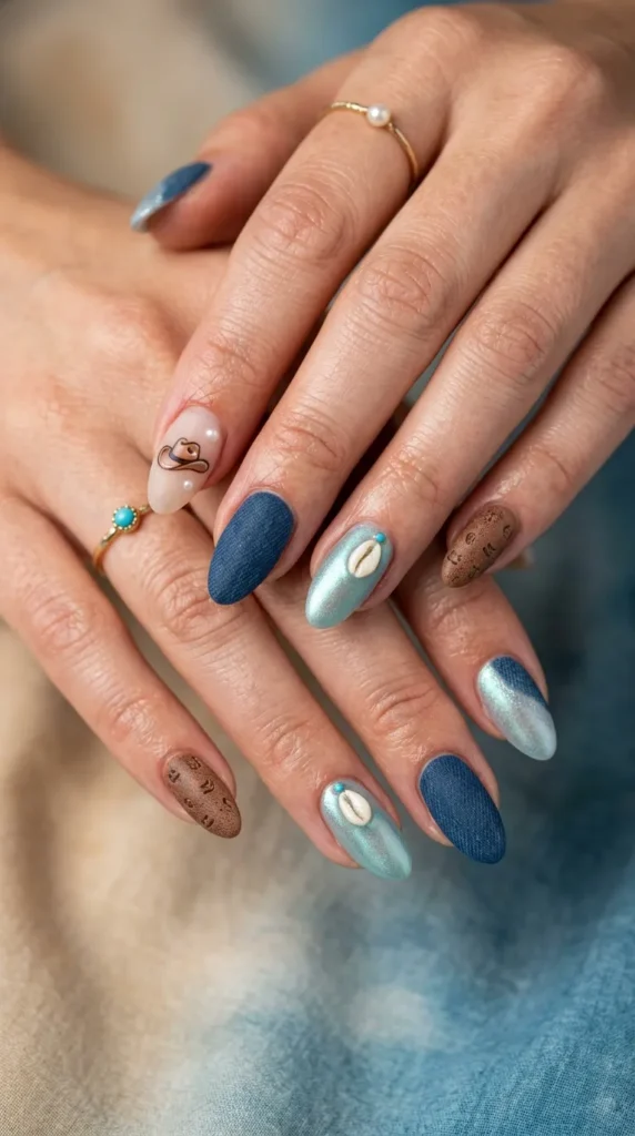 Coastal Cowgirl Beach Nails