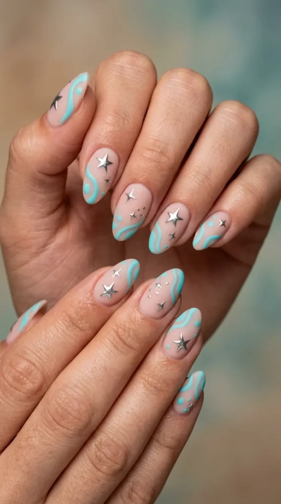 Coastal Cowgirl Star Nails
