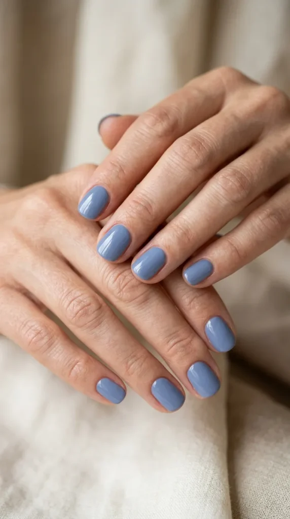 Coastal Grandmother Blue Nails