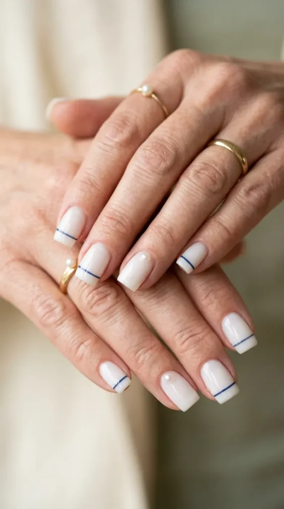 Coastal Grandmother Square Nails