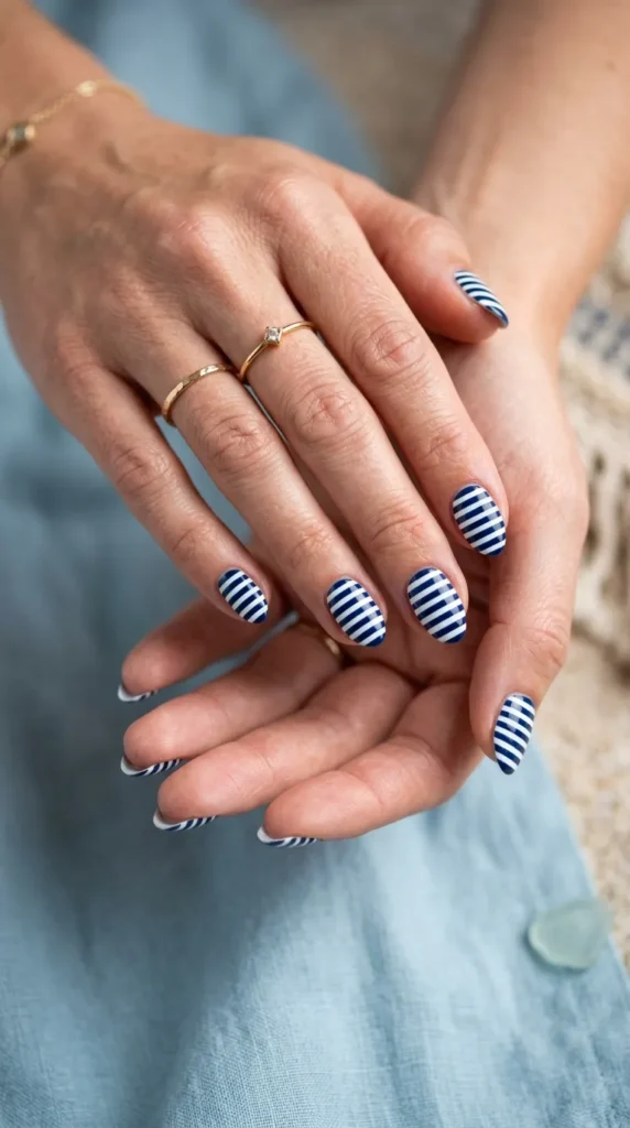 Coastal Striped Nails