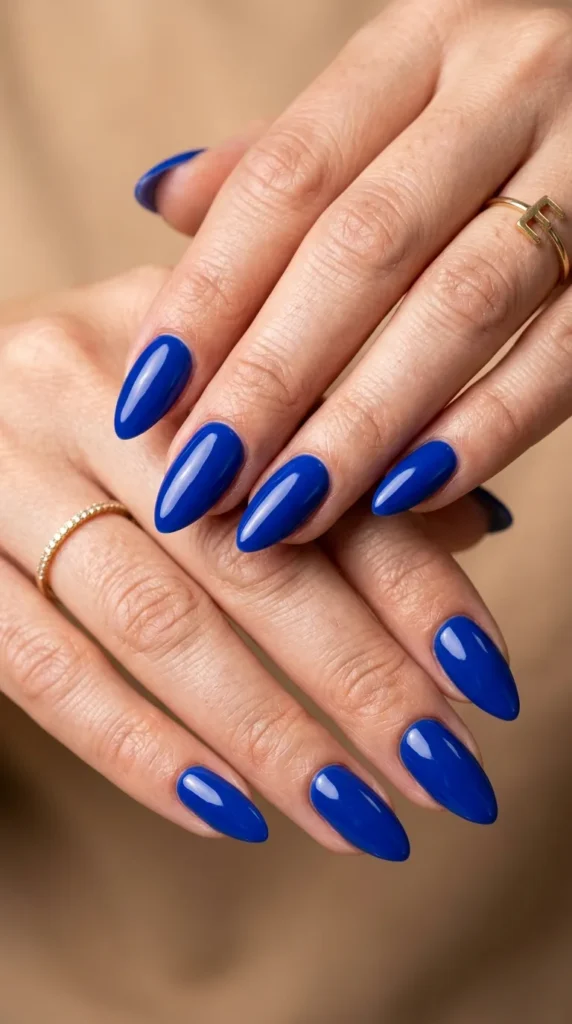 Cobalt Blue Almond Nails