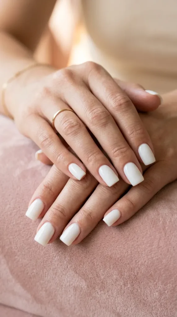 Coconut Milk Square Nails