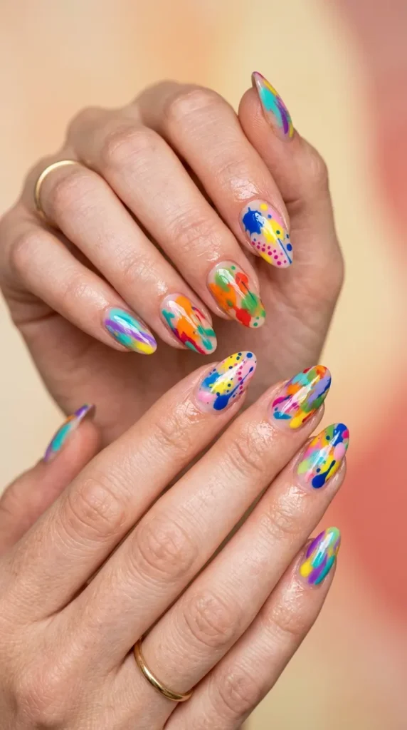 Color Splash Abstract Nails