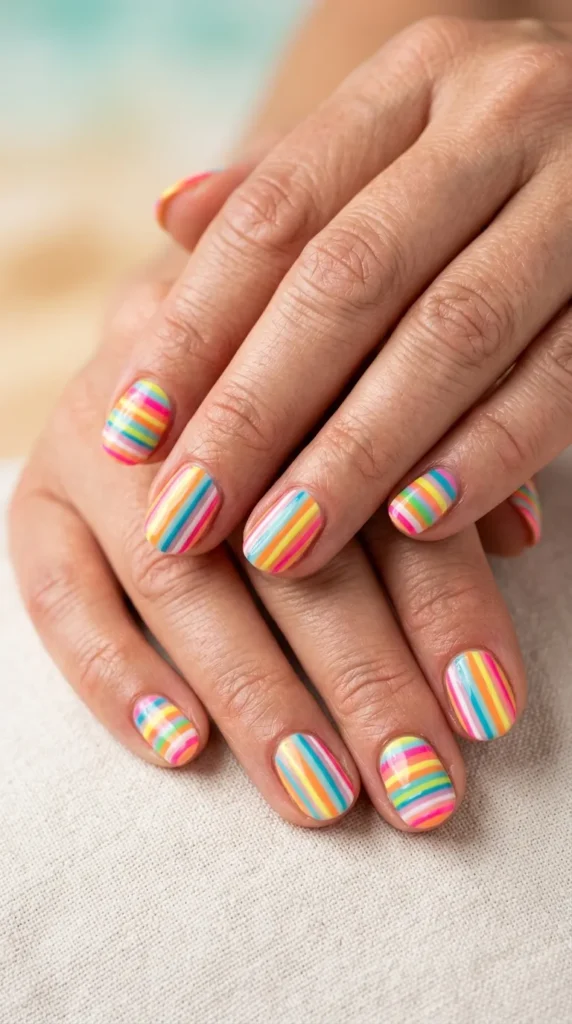 Colorful Beach Umbrella Nails