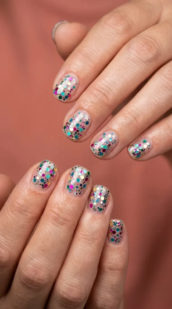 Colorful Confetti Nails