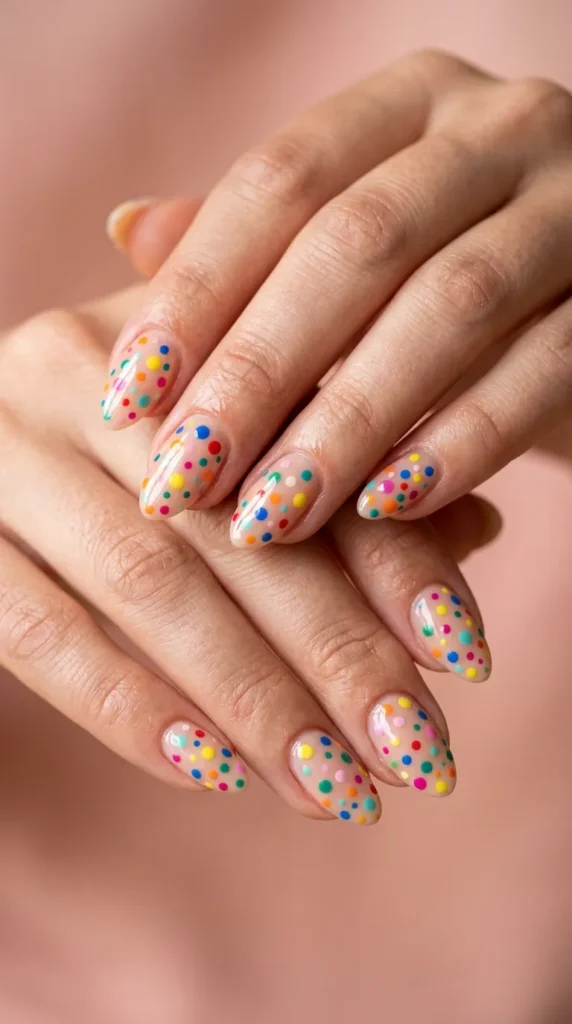 Confetti Dot Nails
